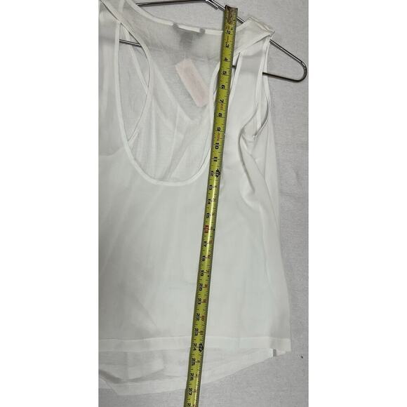 Banana Republic White V Neck 2 Layer Tank Top Womens Petite Small Racerback - Picture 10 of 10